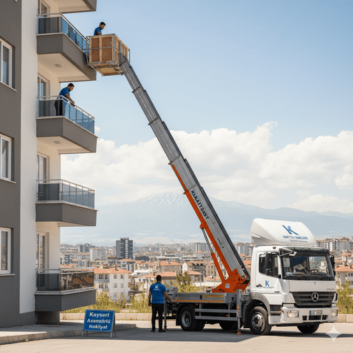 Kayseri'de asansörlü nakliyat ile güvenli ve hızlı eşya taşıma hizmetleri.